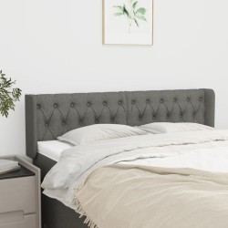 vidaXL Kopfteil mit Ohren Dunkelgrau 147x16x78/88 cm Stoff