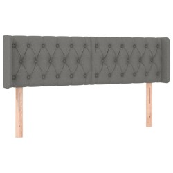 vidaXL Kopfteil mit Ohren Dunkelgrau 147x16x78/88 cm Stoff