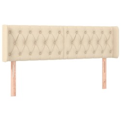 vidaXL Kopfteil mit Ohren Creme 163x16x78/88 cm Stoff