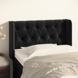 vidaXL Kopfteil mit Ohren Schwarz 83x16x78/88 cm Samt