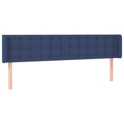 vidaXL Kopfteil mit Ohren Blau 203x16x78/88 cm Stoff