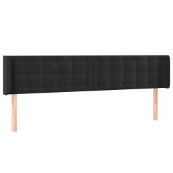 vidaXL Kopfteil mit Ohren Schwarz 163x16x78/88 cm Samt