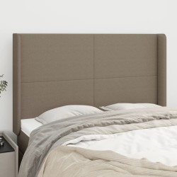 vidaXL Kopfteil mit Ohren Taupe 147x16x118/128 cm Stoff