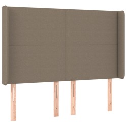 vidaXL Kopfteil mit Ohren Taupe 147x16x118/128 cm Stoff