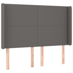 vidaXL Kopfteil mit Ohren Grau 147x16x118/128 cm Kunstleder