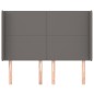 vidaXL Kopfteil mit Ohren Grau 147x16x118/128 cm Kunstleder