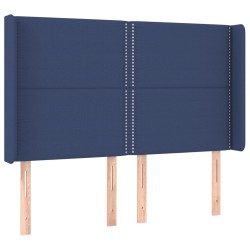 vidaXL Kopfteil mit Ohren Blau 147x16x118/128 cm Stoff