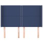 vidaXL Kopfteil mit Ohren Blau 147x16x118/128 cm Stoff vidaXL Kopfteil mit Ohren Blau 147x16x118/128 cm Stoff