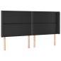 vidaXL Kopfteil mit Ohren Schwarz 163x16x118/128 cm Kunstleder