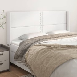 vidaXL Kopfteil mit Ohren Weiß 183x16x118/128 cm Kunstleder