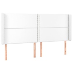 vidaXL Kopfteil mit Ohren Weiß 183x16x118/128 cm Kunstleder
