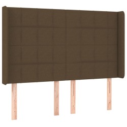 vidaXL Kopfteil mit Ohren Dunkelbraun 147x16x118/128 cm Stoff
