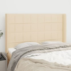 vidaXL Kopfteil mit Ohren Creme 147x16x118/128 cm Stoff