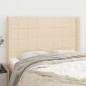 vidaXL Kopfteil mit Ohren Creme 147x16x118/128 cm Stoff