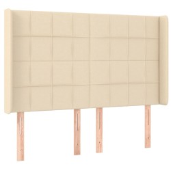 vidaXL Kopfteil mit Ohren Creme 147x16x118/128 cm Stoff