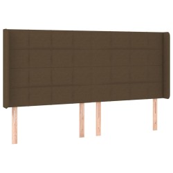 vidaXL Kopfteil mit Ohren Dunkelbraun 203x16x118/128 cm Stoff