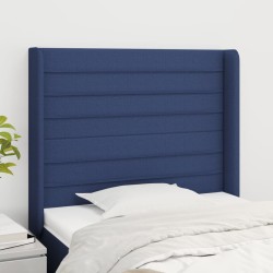 vidaXL Kopfteil mit Ohren Blau 83x16x118/128 cm Stoff