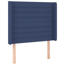 vidaXL Kopfteil mit Ohren Blau 83x16x118/128 cm Stoff