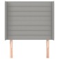 vidaXL Kopfteil mit Ohren Hellgrau 93x16x118/128 cm Stoff vidaXL Kopfteil mit Ohren Hellgrau 93x16x118/128 cm Stoff