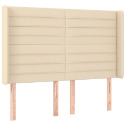 vidaXL Kopfteil mit Ohren Creme 147x16x118/128 cm Stoff