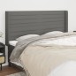 vidaXL Kopfteil mit Ohren Dunkelgrau 183x16x118/128 cm Stoff vidaXL Kopfteil mit Ohren Dunkelgrau 183x16x118/128 cm Stoff
