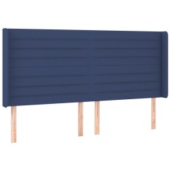 vidaXL Kopfteil mit Ohren Blau 183x16x118/128 cm Stoff