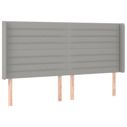vidaXL Kopfteil mit Ohren Hellgrau 203x16x118/128 cm Stoff