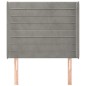 vidaXL Kopfteil mit Ohren Hellgrau 93x16x118/128 cm Samt