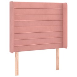 vidaXL Kopfteil mit Ohren Rosa 93x16x118/128 cm Samt