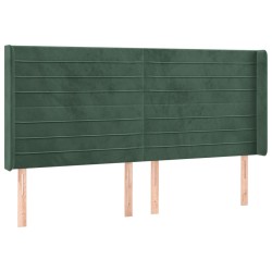 vidaXL Kopfteil mit Ohren Dunkelgrün 203x16x118/128 cm Samt