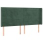 vidaXL Kopfteil mit Ohren Dunkelgrün 203x16x118/128 cm Samt vidaXL Kopfteil mit Ohren Dunkelgrün 203x16x118/128 cm Samt