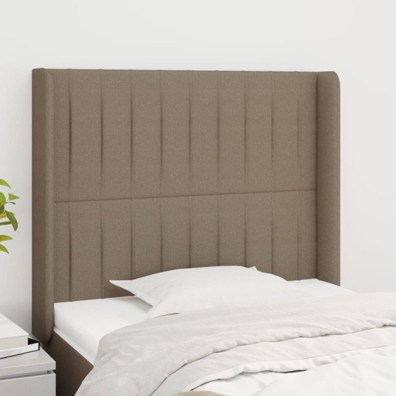 vidaXL Kopfteil mit Ohren Taupe 83x16x118/128 cm Stoff