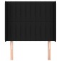 vidaXL Kopfteil mit Ohren Schwarz 103x16x118/128 cm Stoff