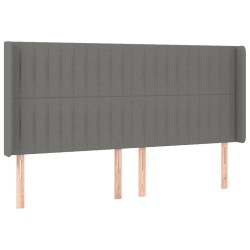 vidaXL Kopfteil mit Ohren Dunkelgrau 163x16x118/128 cm Stoff