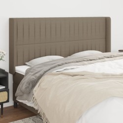 vidaXL Kopfteil mit Ohren Taupe 203x16x118/128 cm Stoff