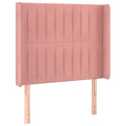 vidaXL Kopfteil mit Ohren Rosa 103x16x118/128 cm Samt