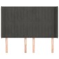 vidaXL Kopfteil mit Ohren Dunkelgrau 147x16x118/128 cm Samt