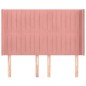 vidaXL Kopfteil mit Ohren Rosa 147x16x118/128 cm Samt vidaXL Kopfteil mit Ohren Rosa 147x16x118/128 cm Samt