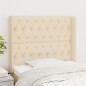 vidaXL Kopfteil mit Ohren Creme 93x16x118/128 cm Stoff vidaXL Kopfteil mit Ohren Creme 93x16x118/128 cm Stoff