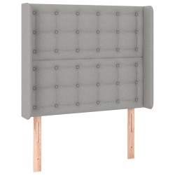 vidaXL Kopfteil mit Ohren Hellgrau 83x16x118/128 cm Stoff