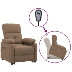 vidaXL Massagesessel mit Aufstehhilfe Braun Stoff