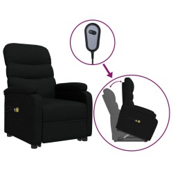 vidaXL Massagesessel mit Aufstehhilfe Schwarz Stoff