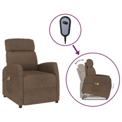 vidaXL Massagesessel mit Aufstehhilfe Braun Stoff