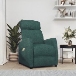 vidaXL Massagesessel mit Aufstehhilfe Dunkelgrün Stoff