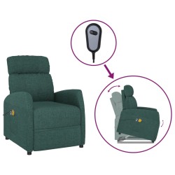 vidaXL Massagesessel mit Aufstehhilfe Dunkelgrün Stoff