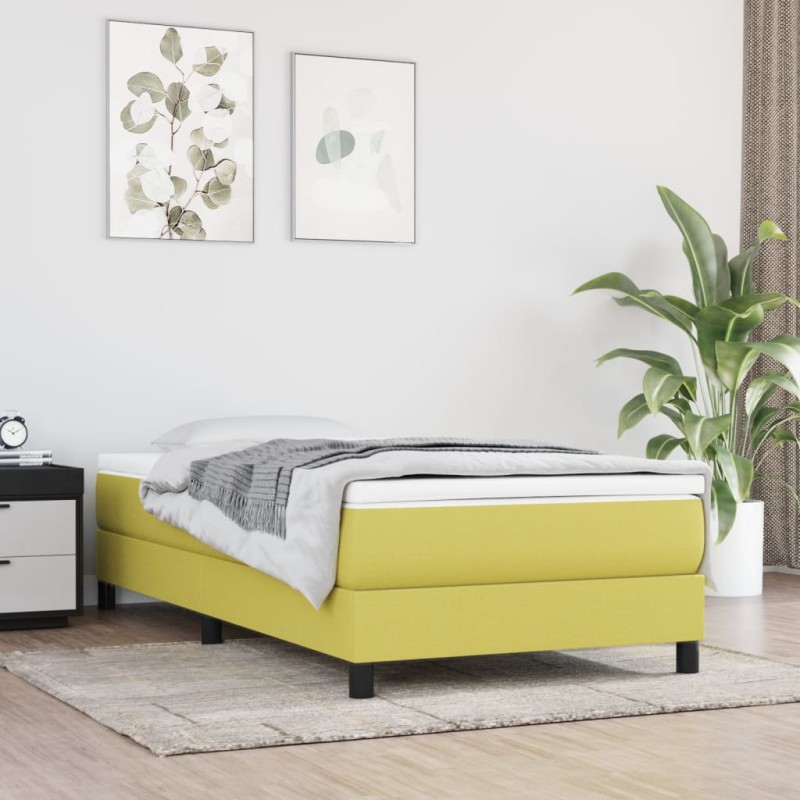 vidaXL Boxspringbett Grün 90x200 cm Stoff vidaXL Boxspringbett Grün 90x200 cm Stoff