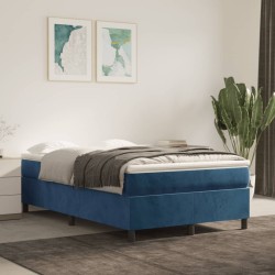 vidaXL Boxspringbett Dunkelblau 120x200 cm Samt