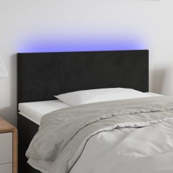 vidaXL LED Kopfteil Schwarz 90x5x78/88 cm Samt