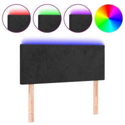 vidaXL LED Kopfteil Schwarz 90x5x78/88 cm Samt