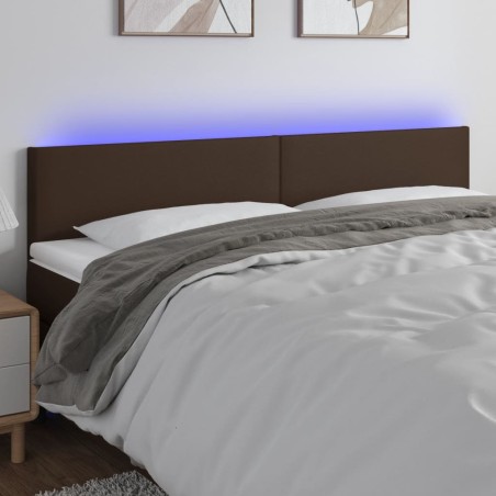 vidaXL LED Kopfteil Braun 200x5x78/88 cm Kunstleder